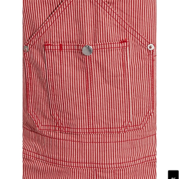 NWT RAG & BONE Striped cotton-blend twill overalls size XL - Picture 3 of 5